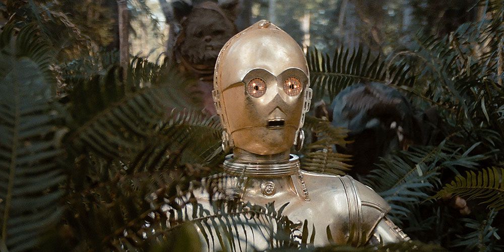 C-3PO fingindo ser um Deus em Star Wars