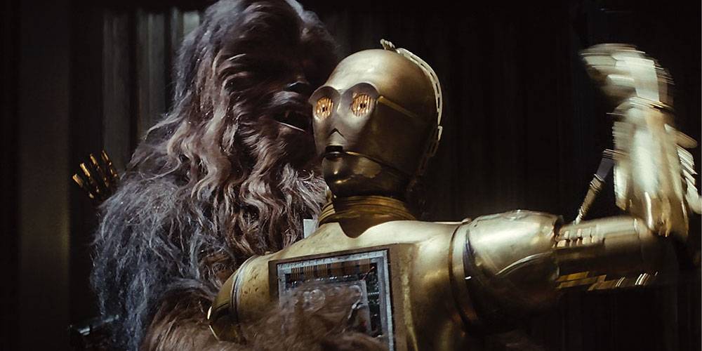 Felpa Con Cappuccio E Zaino Star Wars Chewbacca & C-3PO – Taglia Media, Marrone