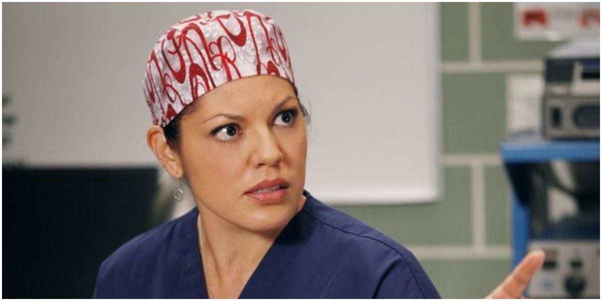 Callie Torres wearing a scrub cap on Grey's Anatomy