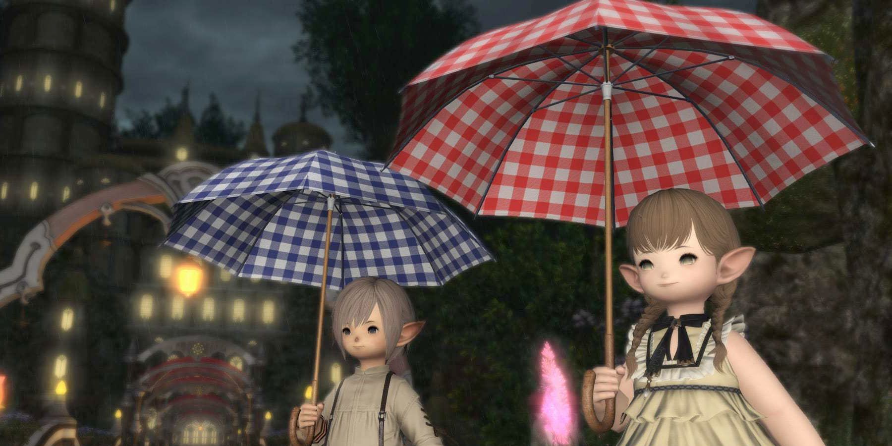 Calming and Cheerful Checkered Parasols in Final Fantasy XIV