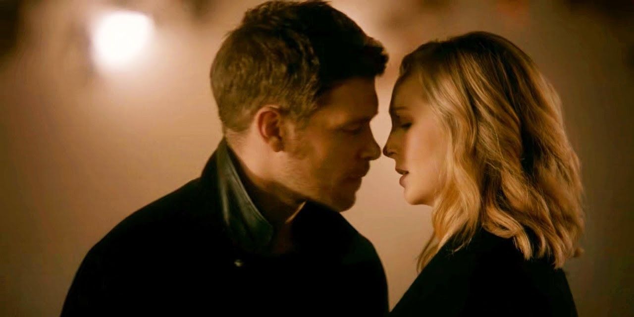 Klaus and Caroline almost kiss