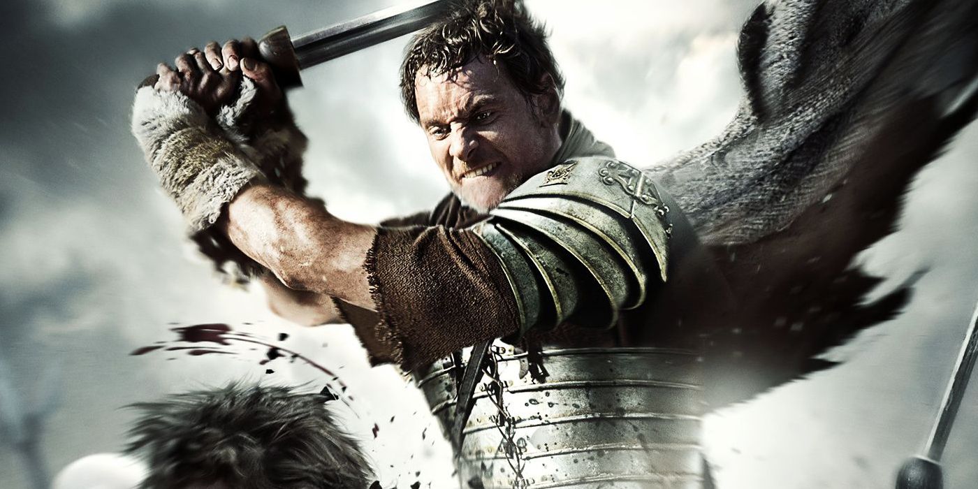 Michael Fassbender promo photo as a gladiator in Centurion