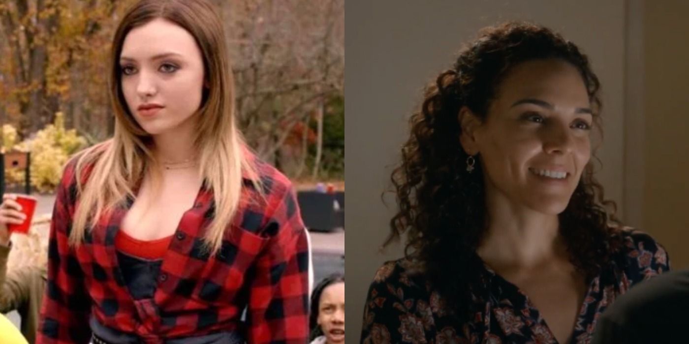 A split image features Tory and Carmen in Cobra Kai