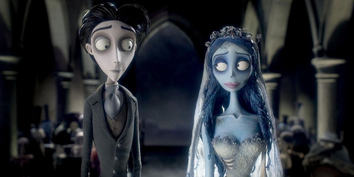 Victor and Victoria on their wedding day in the stop-motion film Corpse Bride