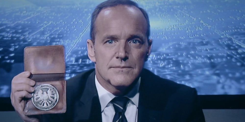 Framework Coulson Holding Up His Badge Agents of SHIELD