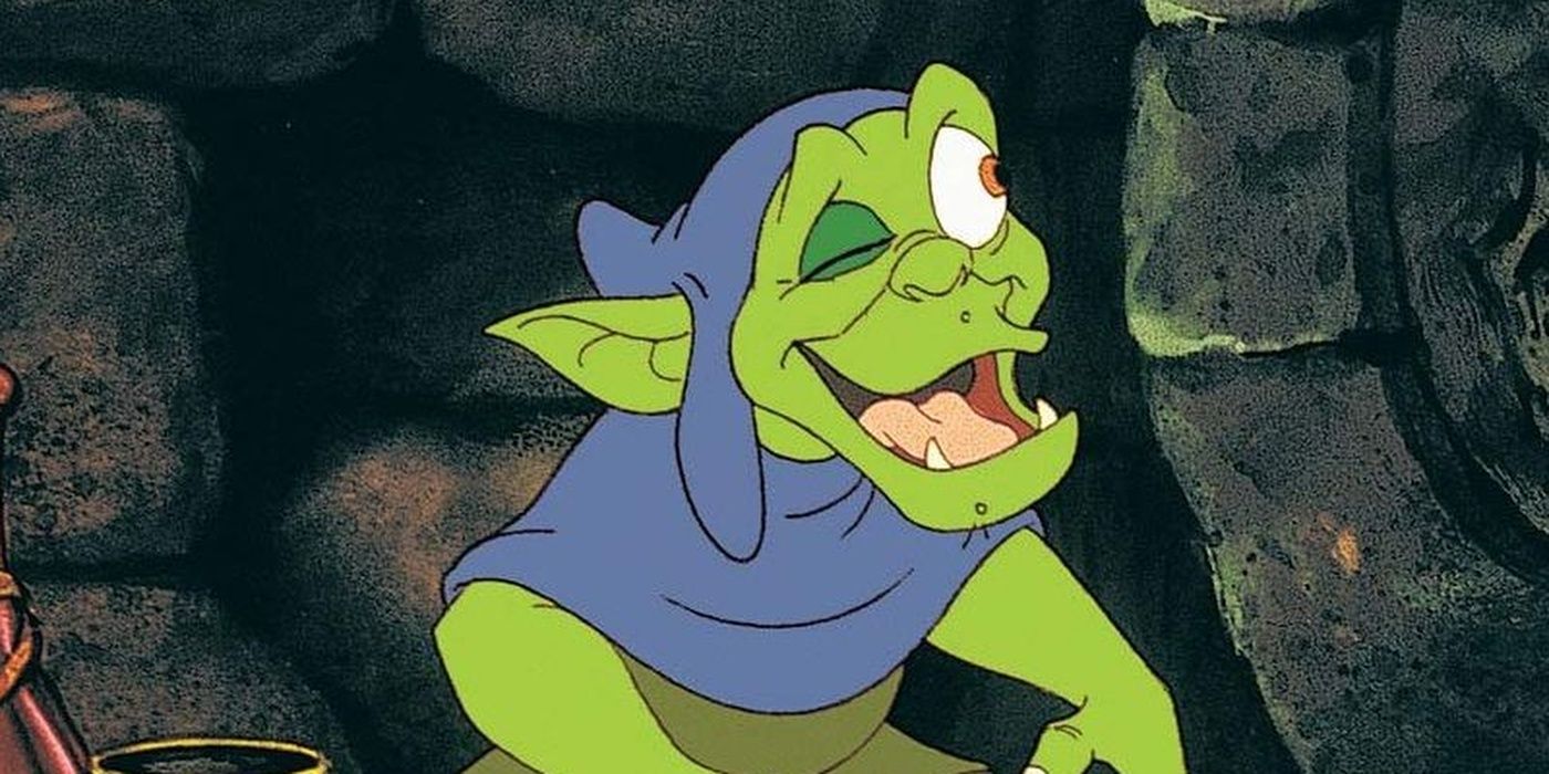 The Creeper smiles and winks in the Black Cauldron