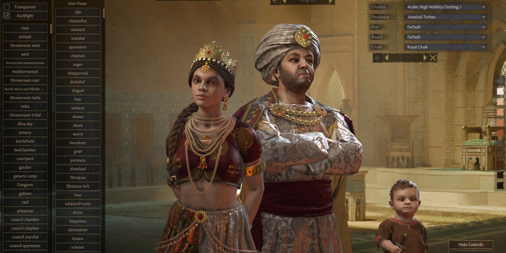Characters dress in Arabic clothing in Crusader Kings 3