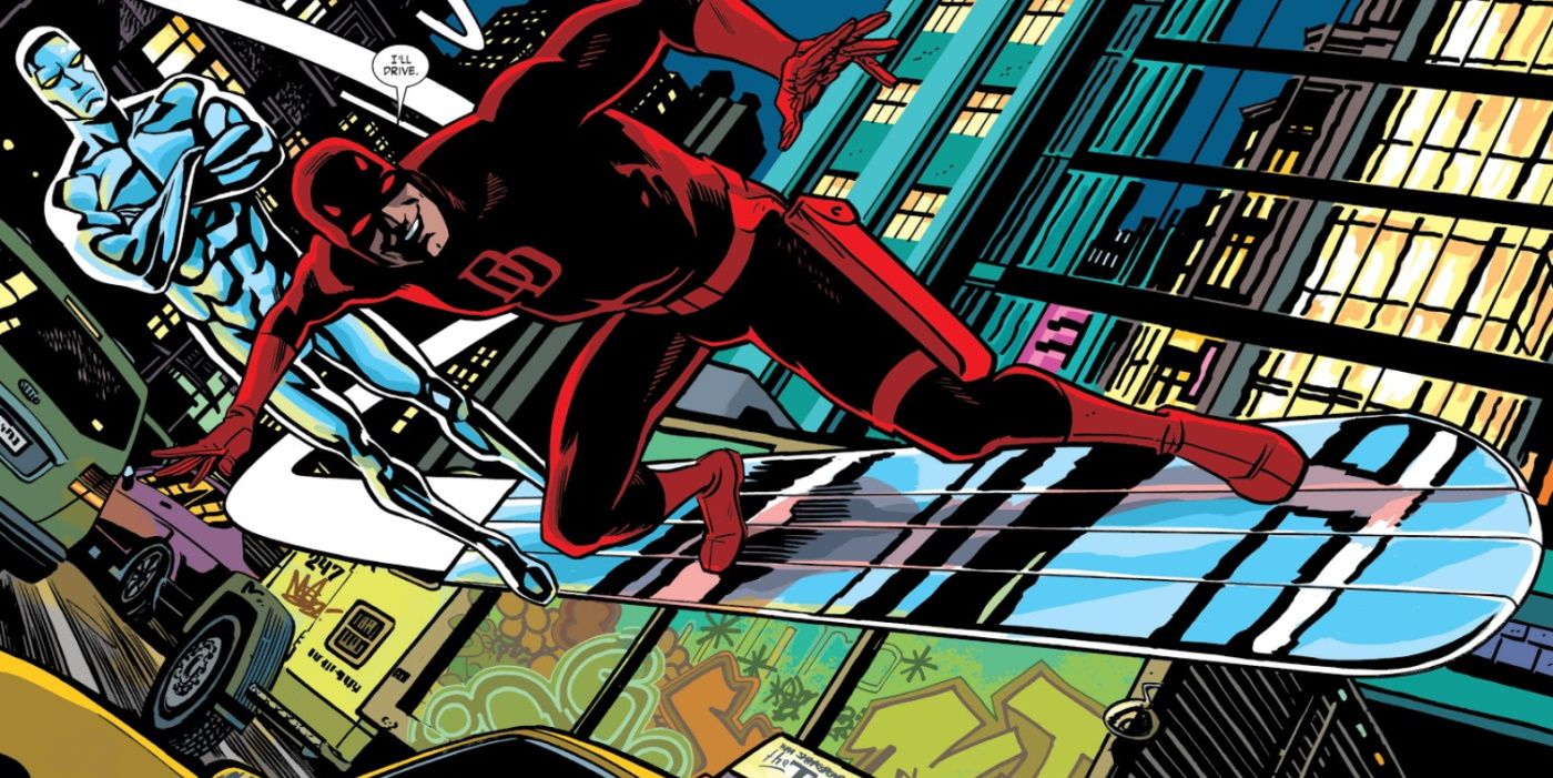 Daredevil Flies Silver Surfer&rsquo;s Board