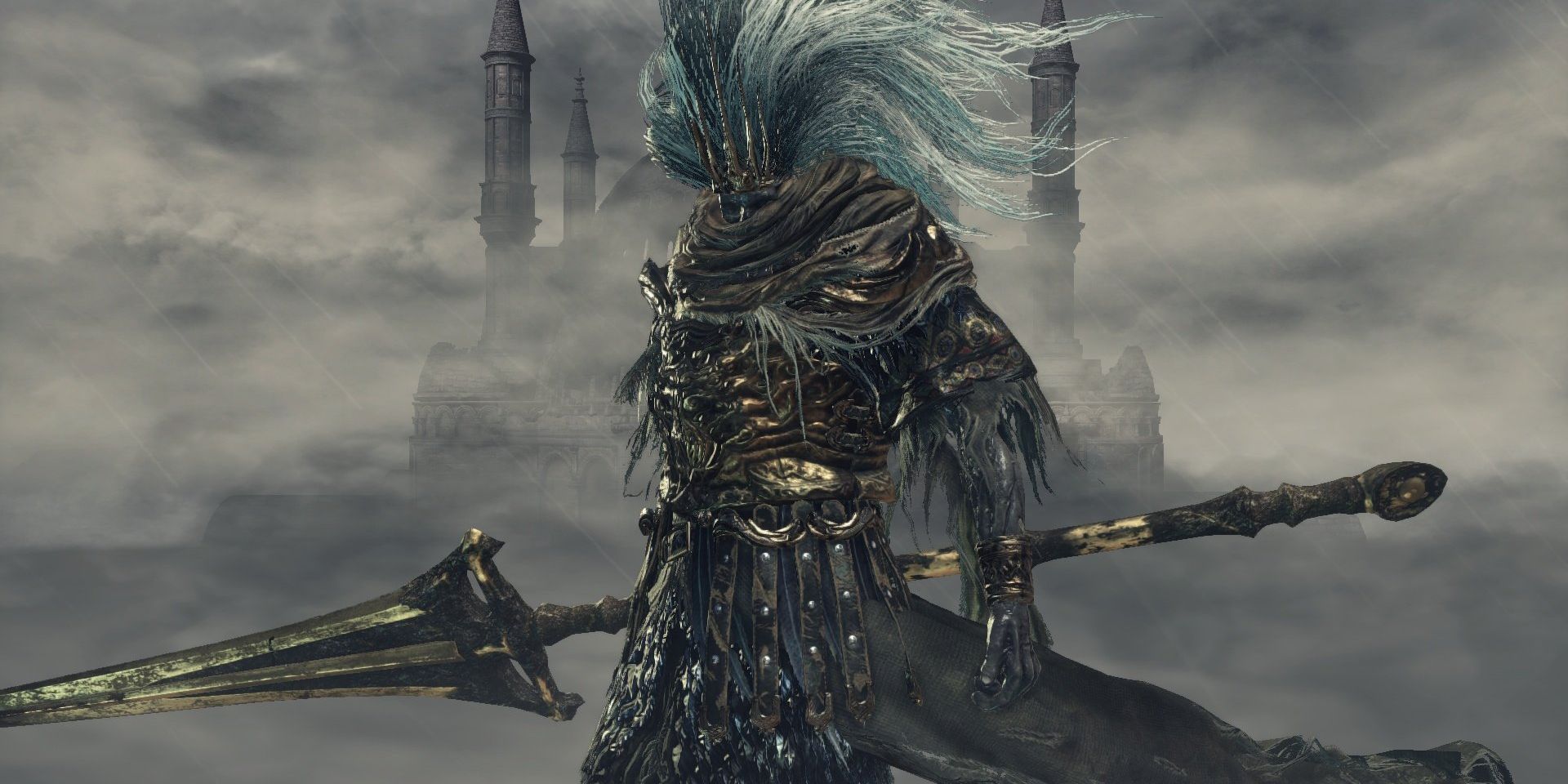 The Nameless King holds a sword in Dark Souls 3