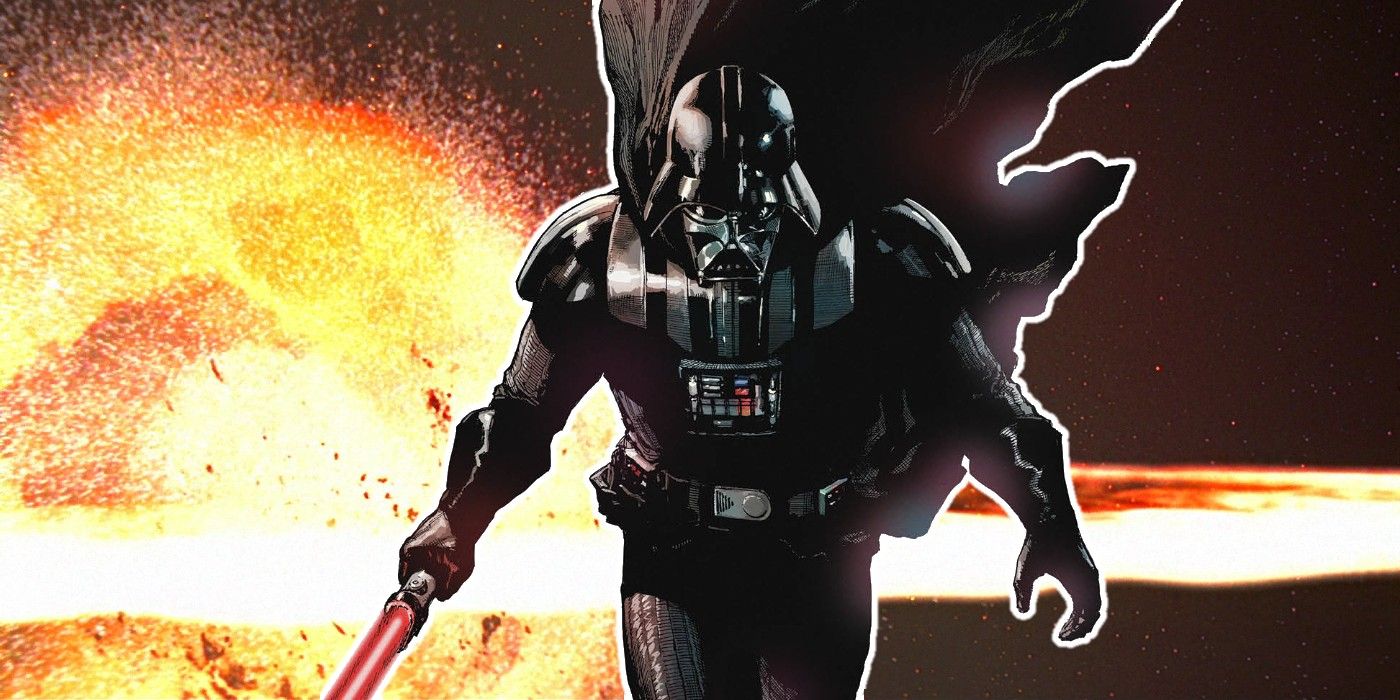 Darth Vader in front of Alderaan