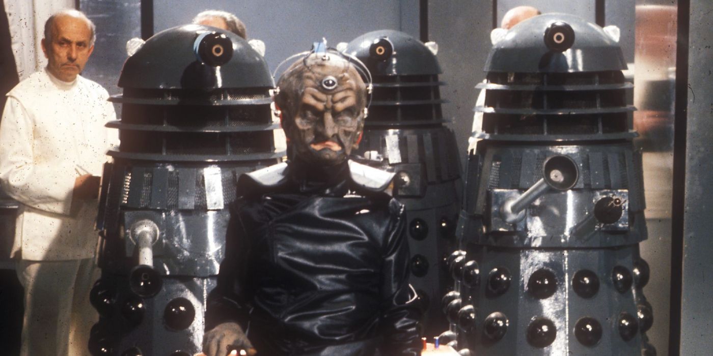 An image of Davros and the Daleks in Doctor Who