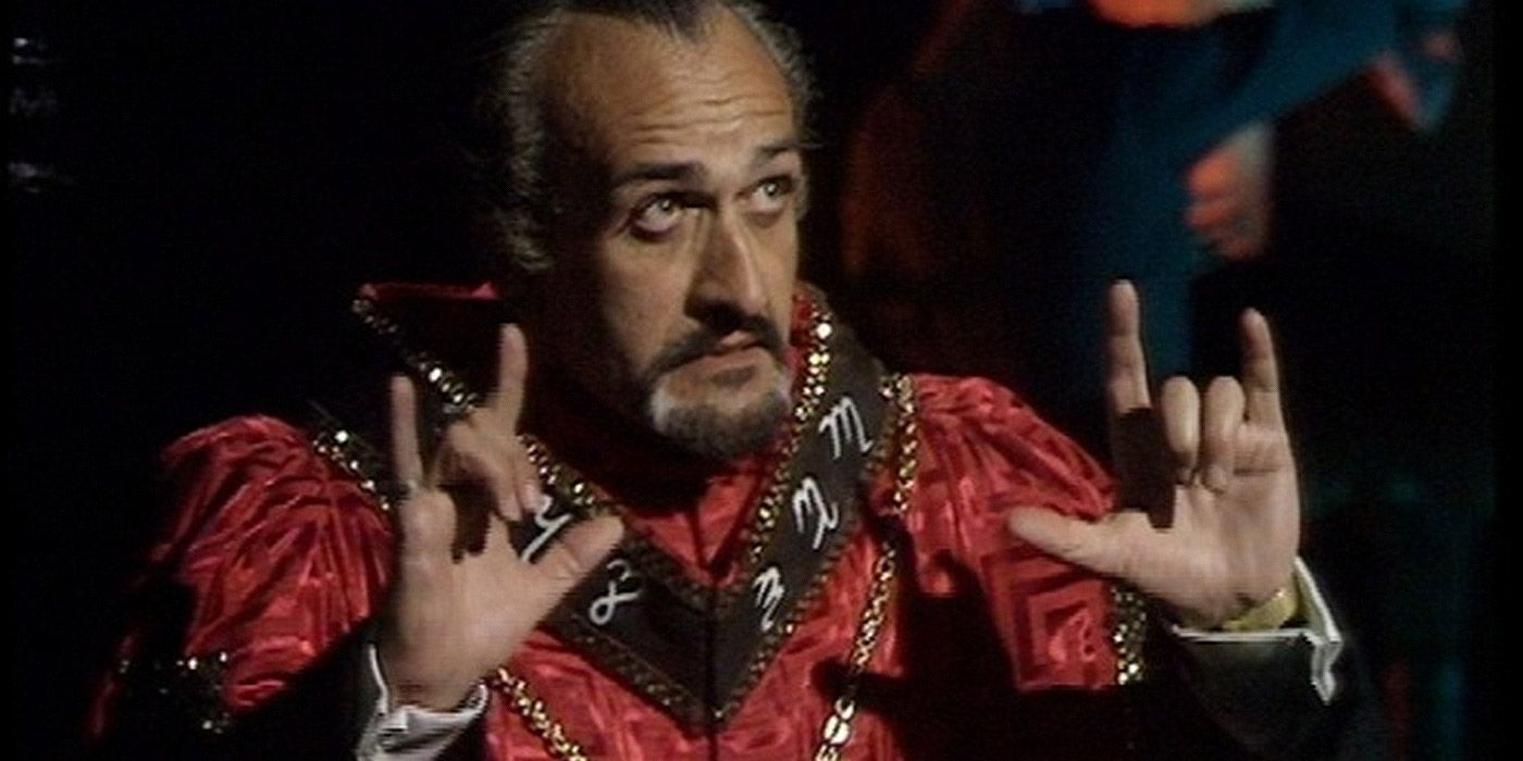 Roger Delgado's Master participates in a black magic ritual in Doctor Who: The Daemons.