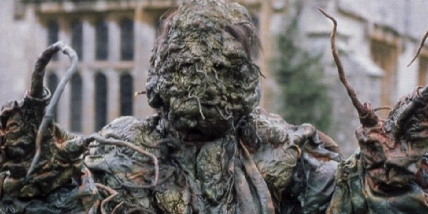 A bipedal plant monster attacks in Doctor Who: Seeds of Death