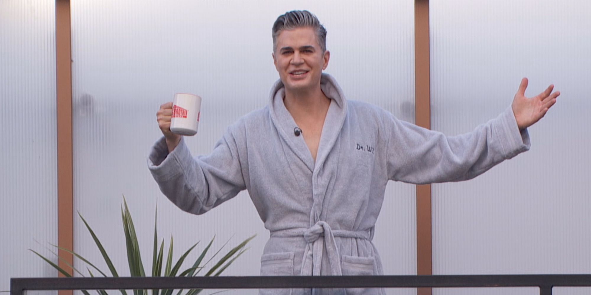 Will Kirby wearing a housecoat on Big Brother 22