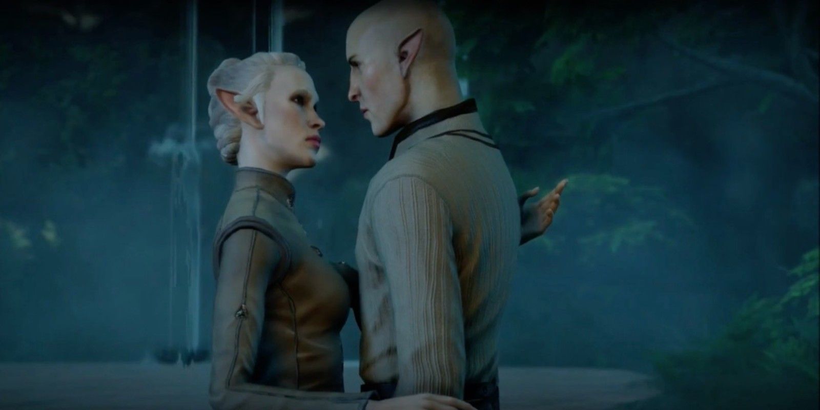A female Elf Inquisitor reaches the romance hard lock point while in a relationship with Solas in Dragon Age: Inquisition