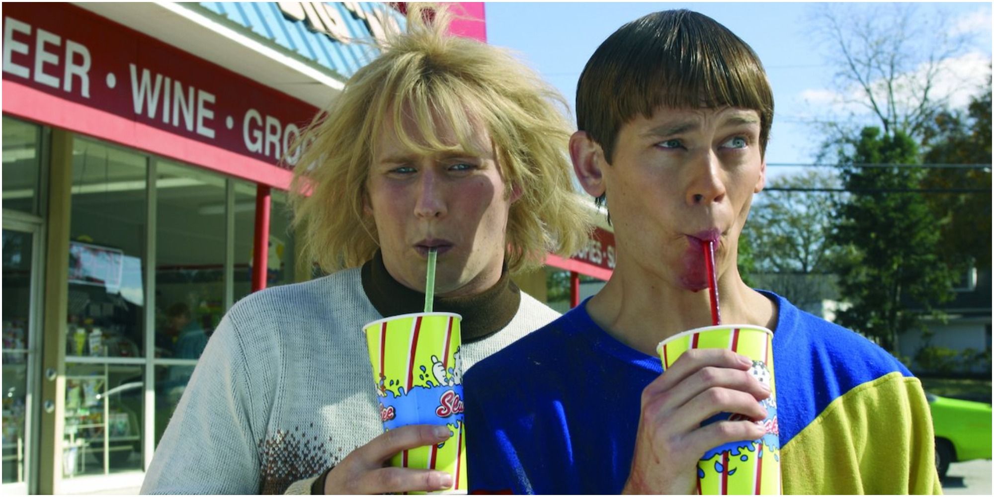 A screenshot of young teenage Harry Dunne and Lloyd Christmas from Dumb & Dumberer: When Harry Met Lloyd