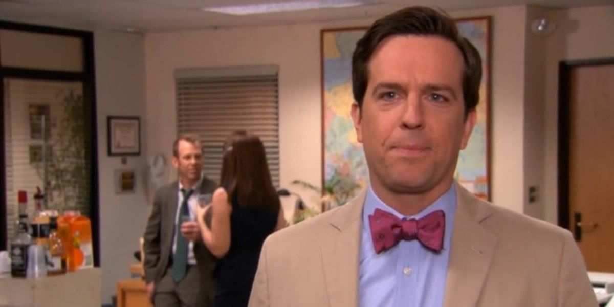 Andy talking to the camera in The Office finale