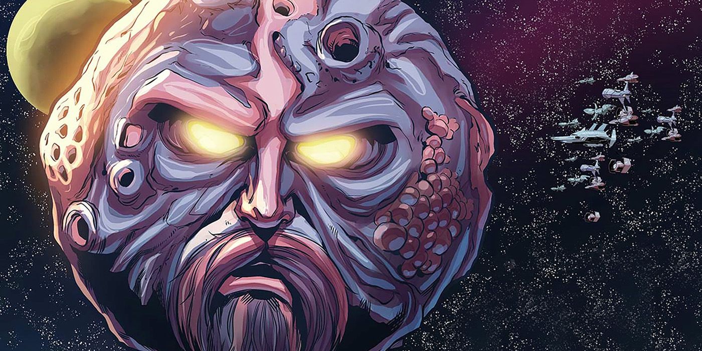 Ego the Living Planet encounters a fleet of ships in Marvel comics.