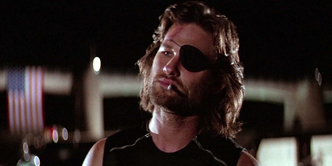 Snake Plissken with an eyepatch in Escape from New York