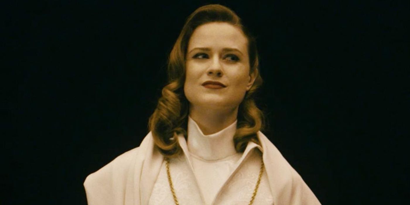 Evan wearing a white robe in What We Do In The Shadows.
