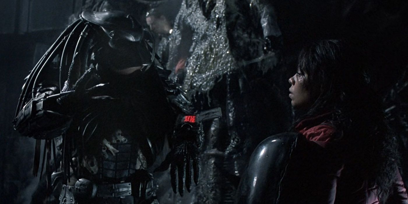 Um Predador e Alexa Woods em Alien vs.  Predador