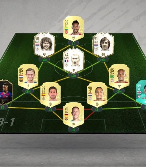 FIFA Ultimate team players vertical