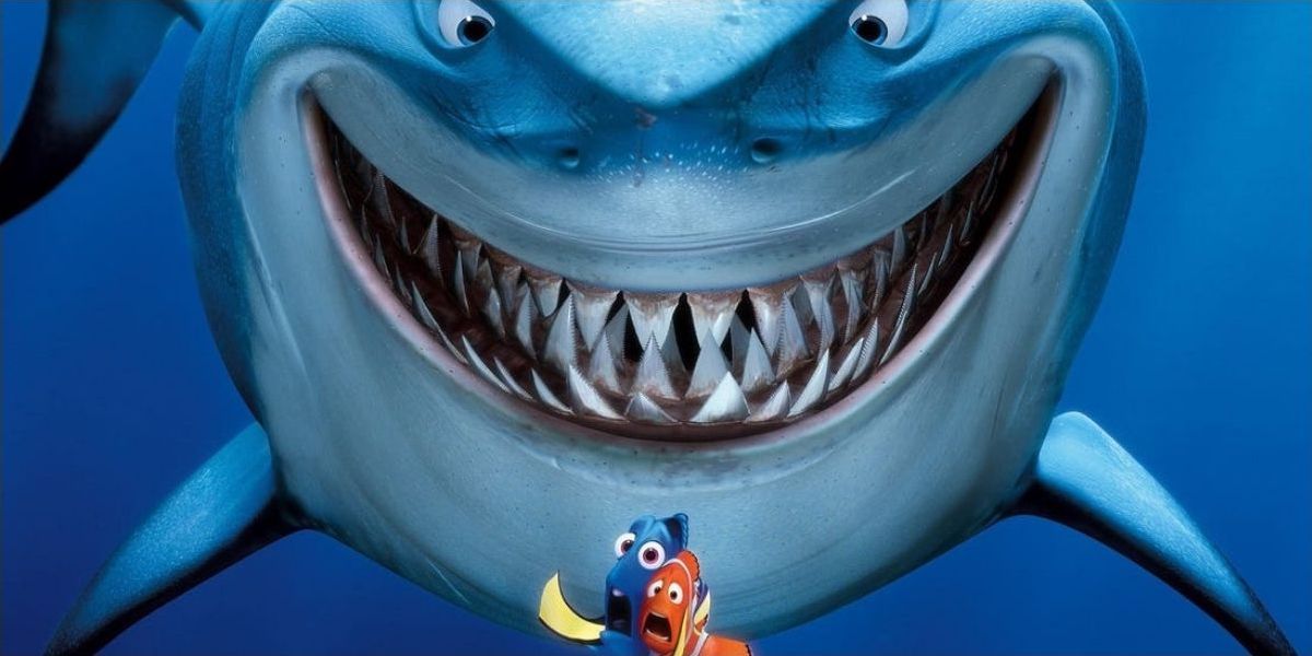 Bruce ambushing Marlin and Dory