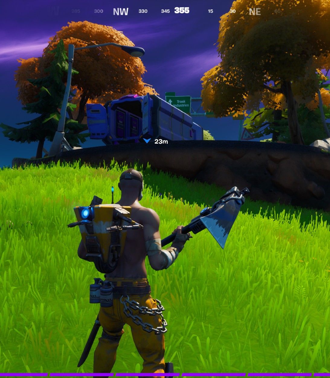 A player finds the Trask Transport Truck in Fortnite Season 4