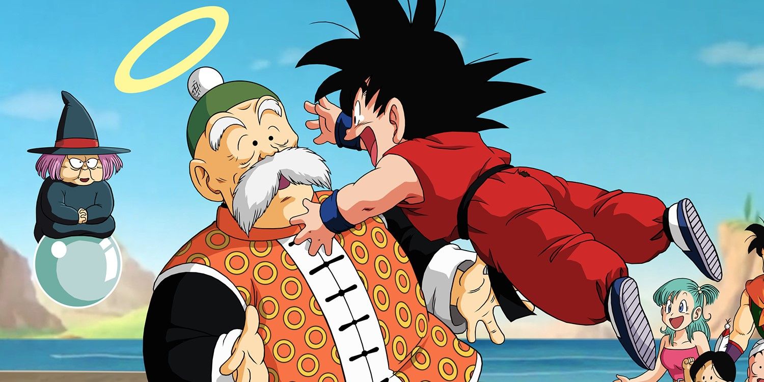 Fortune Teller Baba behind Goku and his grandpa