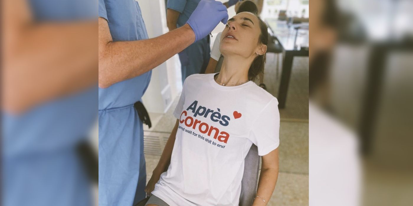 Gal Gadot Takes a COVID Test Before Returning to Red