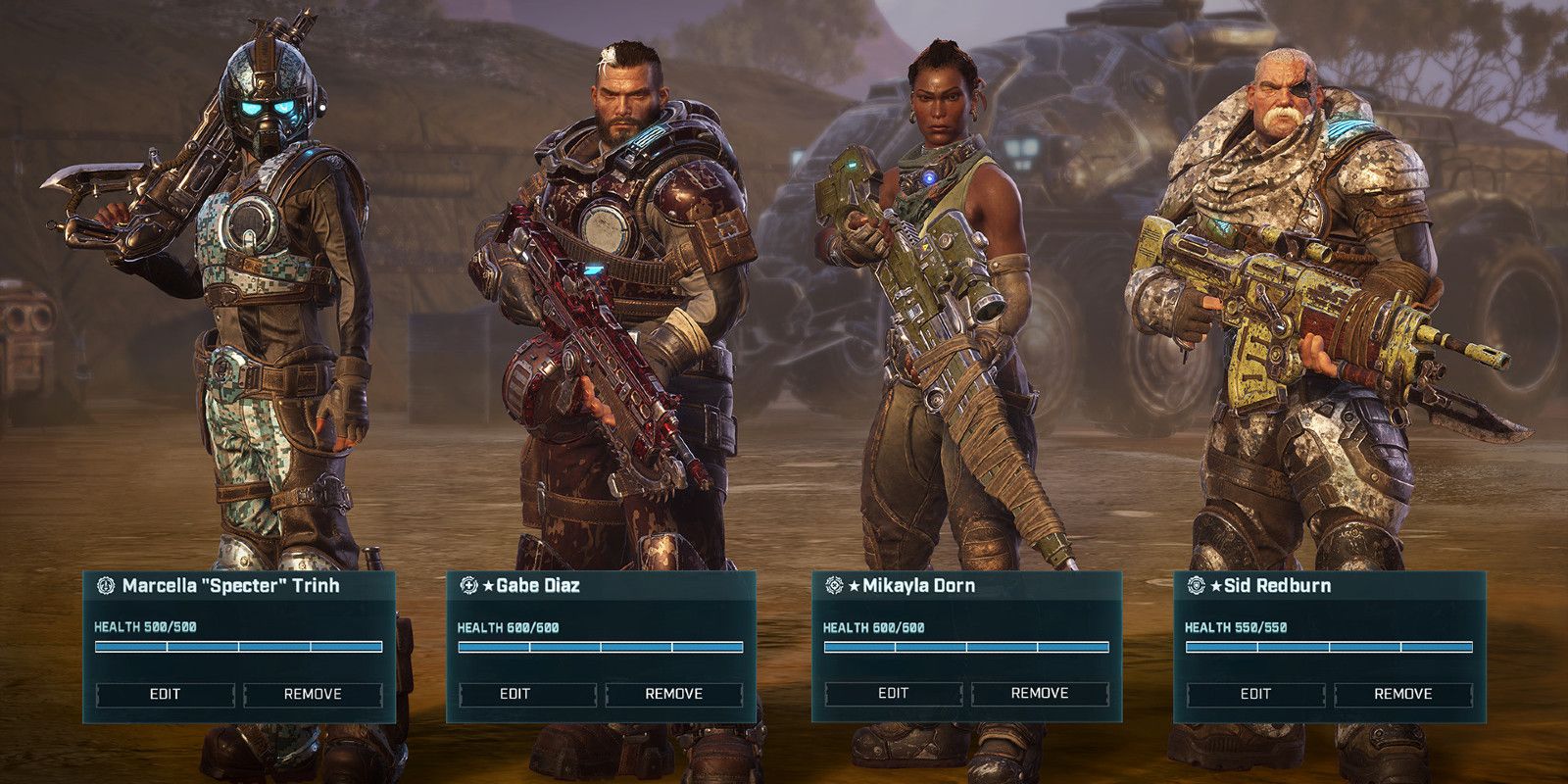 Gears Tactics- Characters' XP Screen