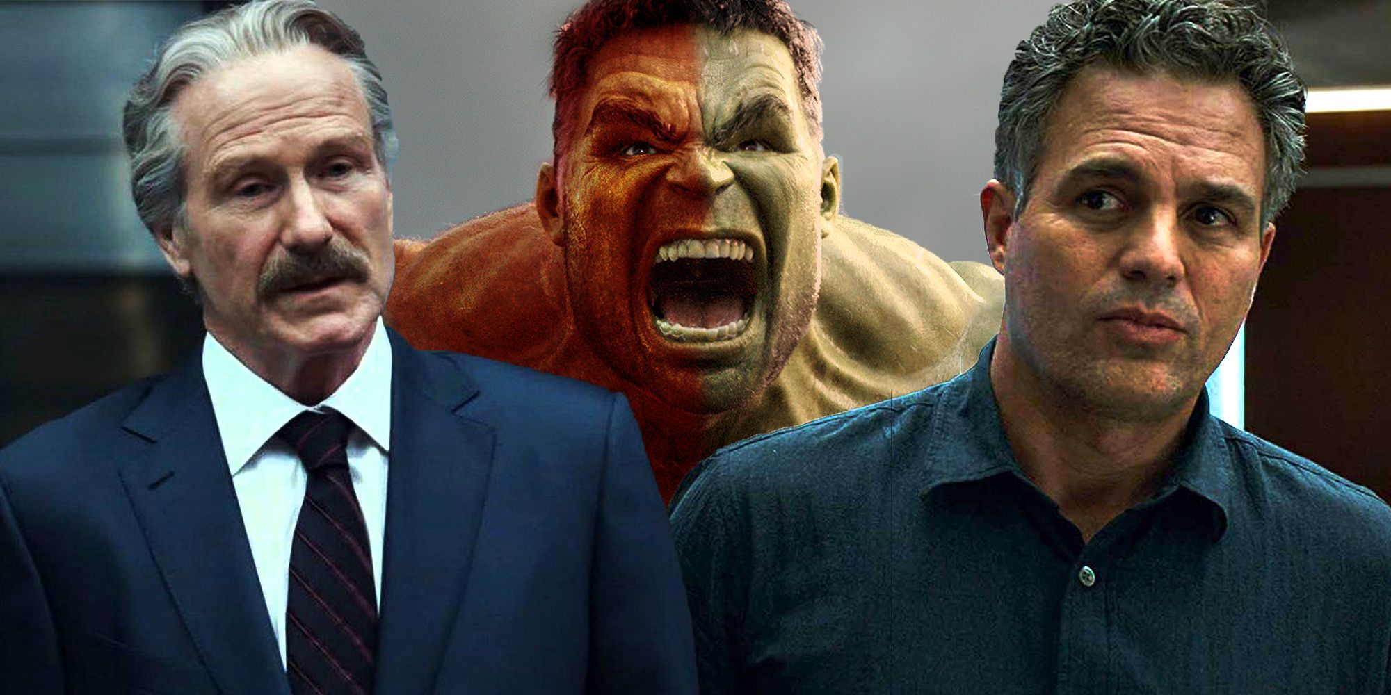 General Ross, Red Hulk, Hulk, and Bruce Banner in the MCU