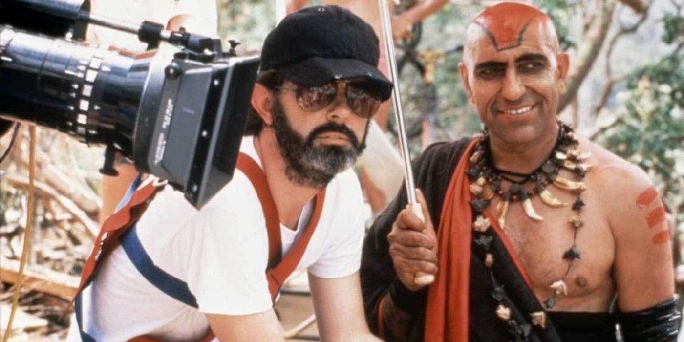 George Lucas filming Temple of Doom