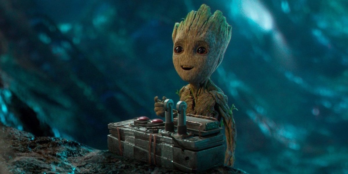 Groot with the detonator in Guardians of the Galaxy Vol 2