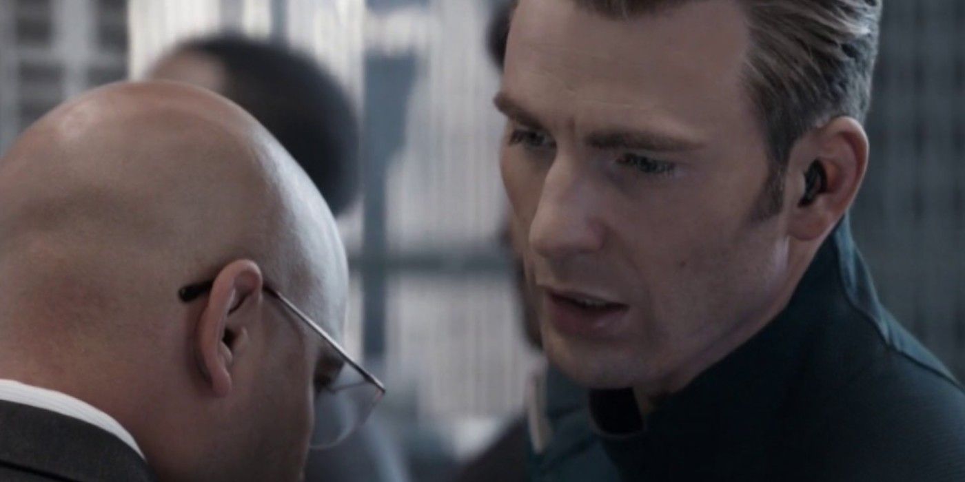 Steve Rogers aka Captain America whispers &quot;Hail Hydra&quot; to Sitwell in Avengers: Endgame