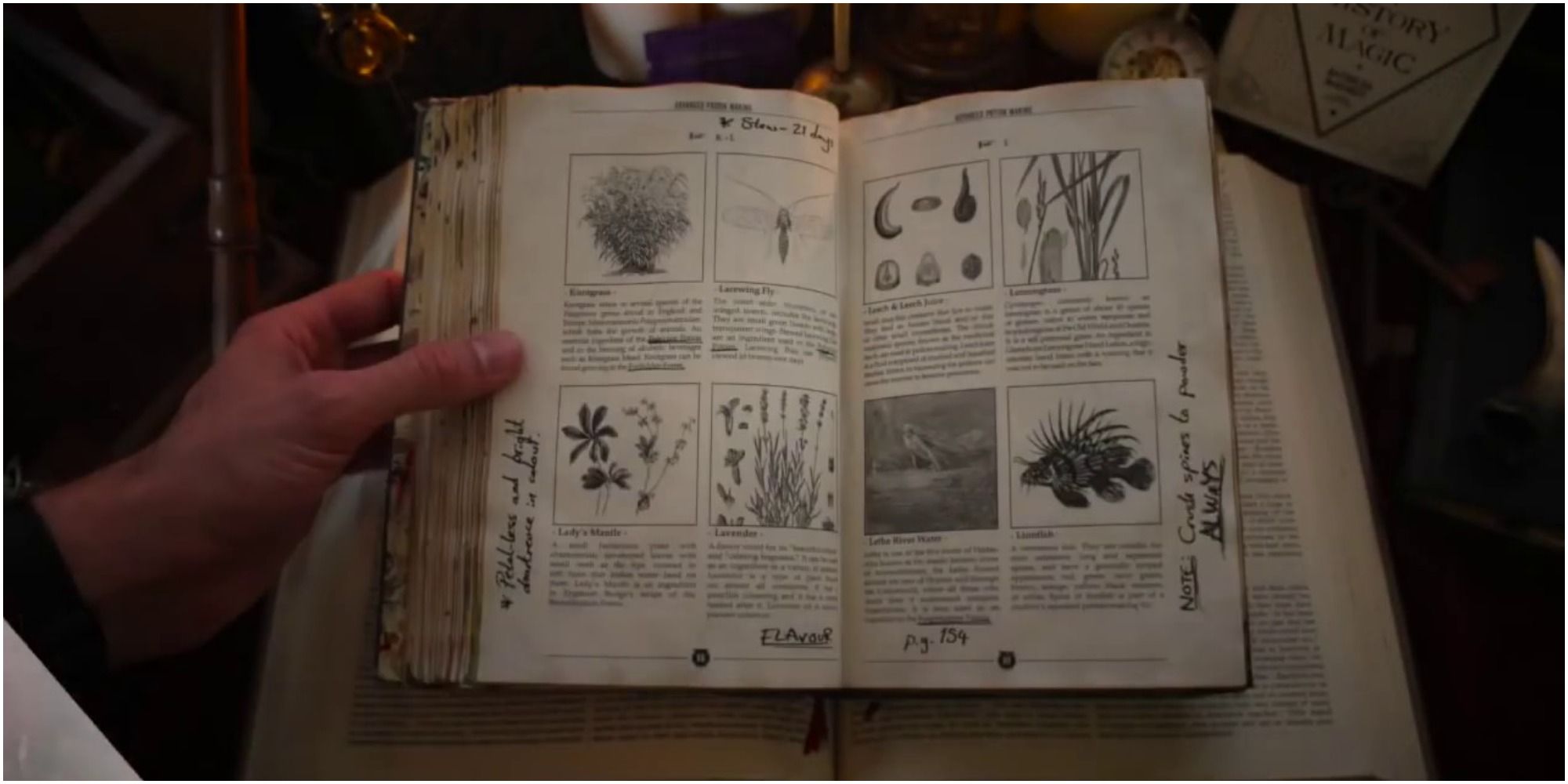 A screenshot of the textbook Advanced Potion-Making from Harry Potter and the Half-Blood Prince