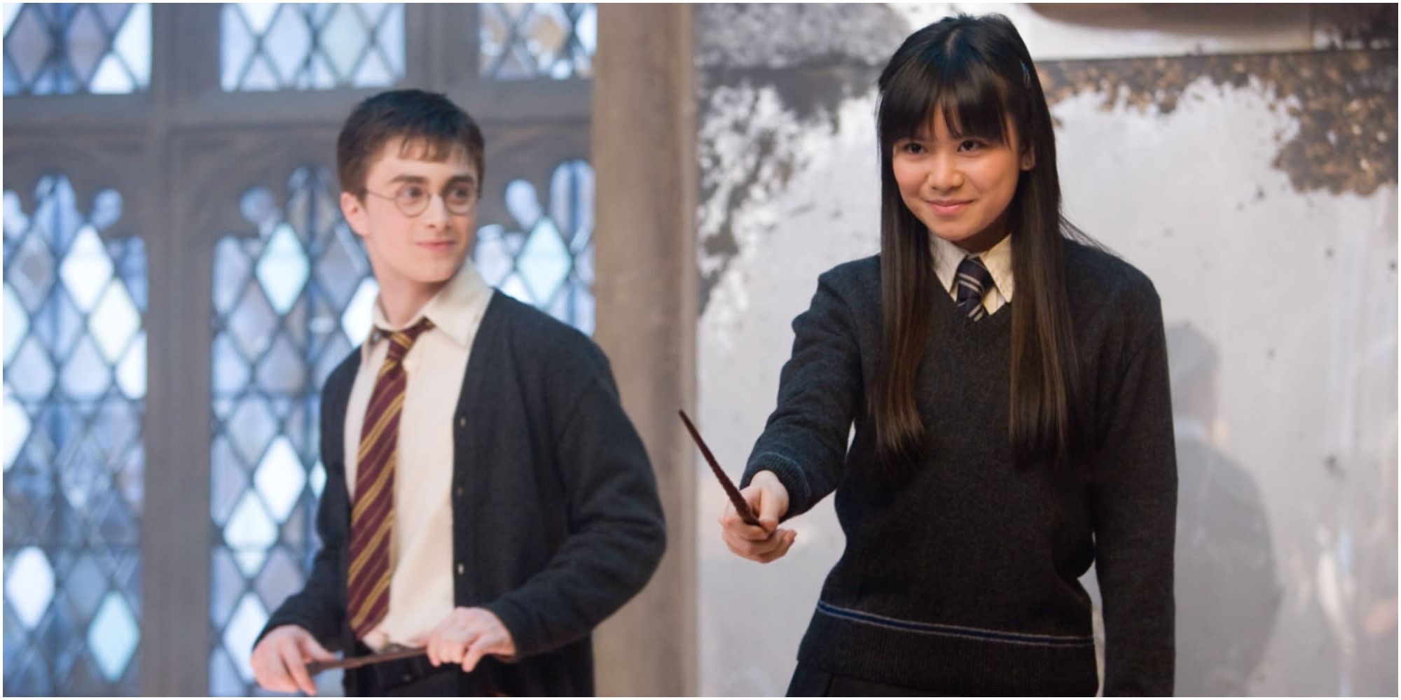 A screenshot of Harry teaching Cho in Harry Potter and the Order of the Phoenix