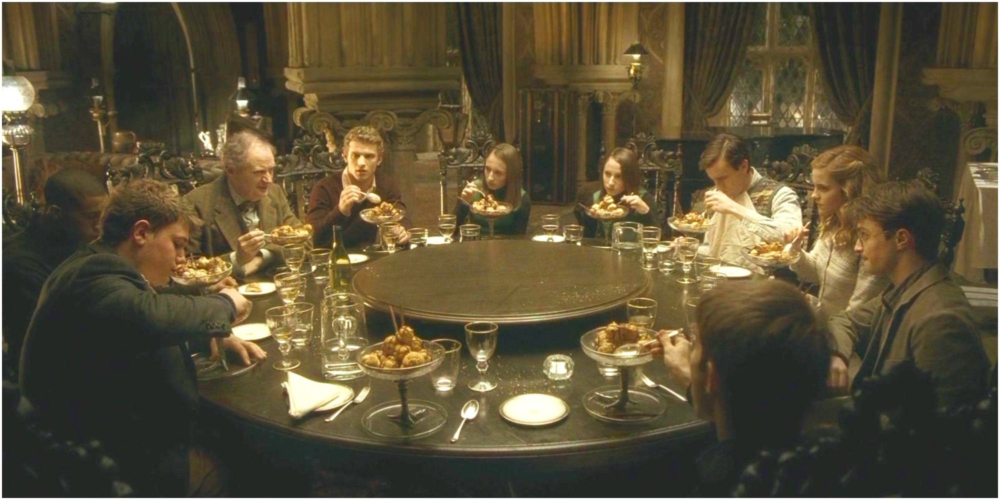 A screenshot of the Slug Club from Harry Potter and the Half-Blood Prince