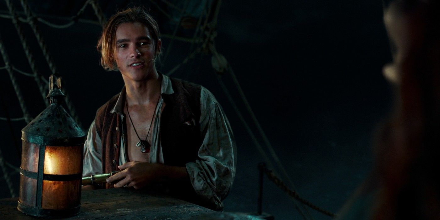 Henry Turner smiles in Pirates of the Caribbean