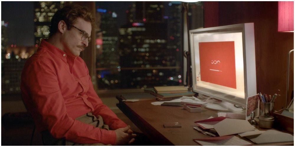 Man Contemplating In Front Of Computer