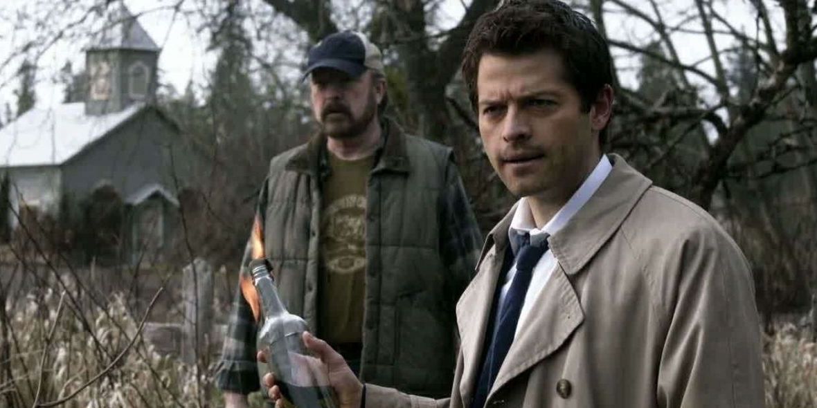 Castiel blows up Michael with a molotov while calling him Assbutt in Supernatural