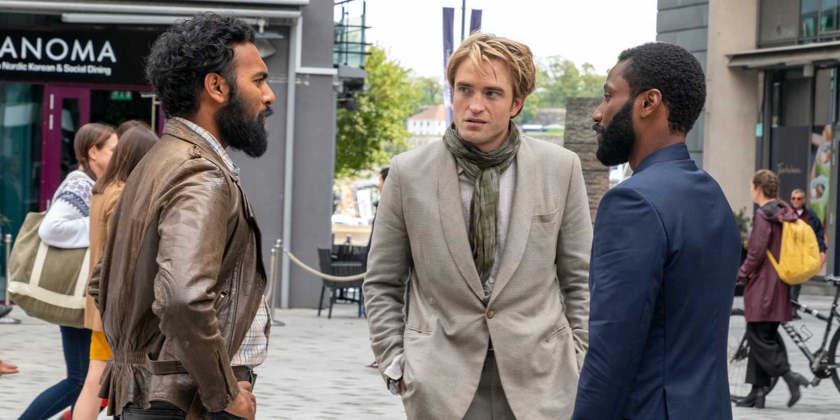 Himesh Patel, Robert Pattinson and John David Washington in Tenet