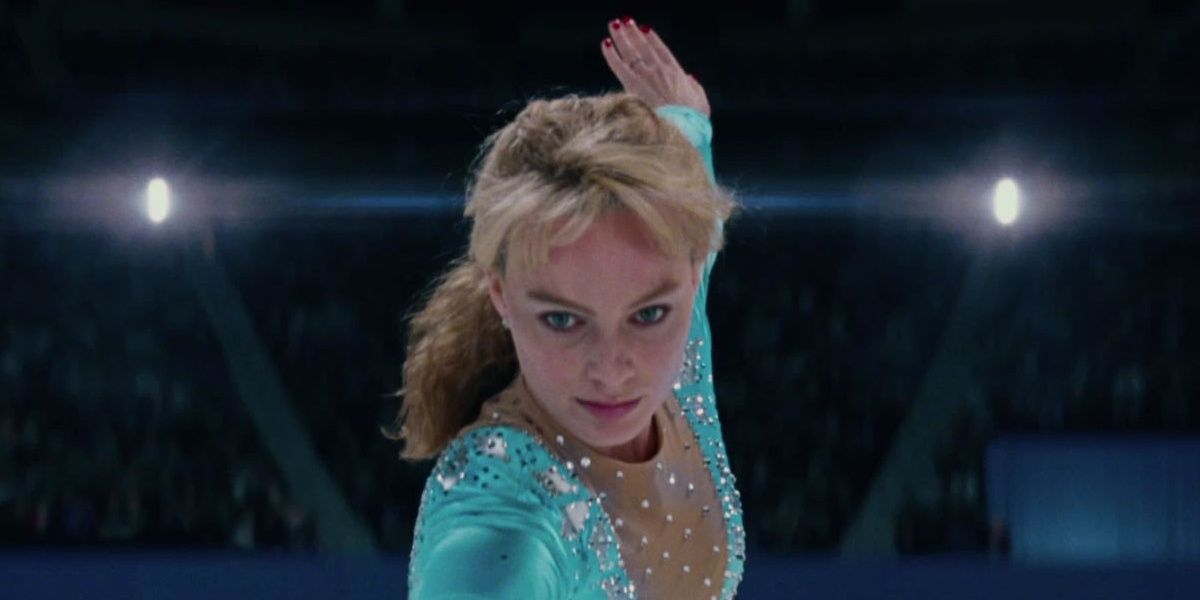 Close up of Margot Robbie in I, Tonya