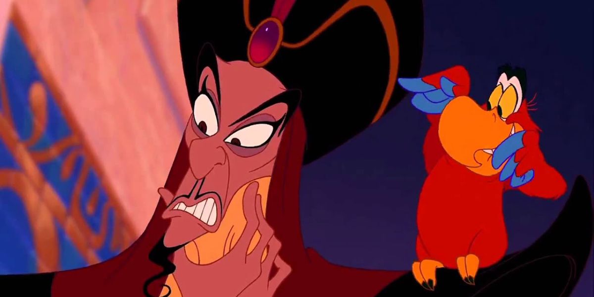 Jafar and Iago in Aladdin