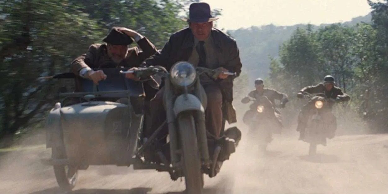 The motorcycle chase sequence in Indiana Jones and the Last Crusade