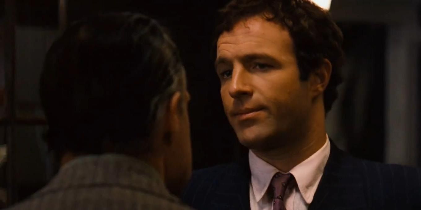 James Caan wearing a suit in The Godfather.