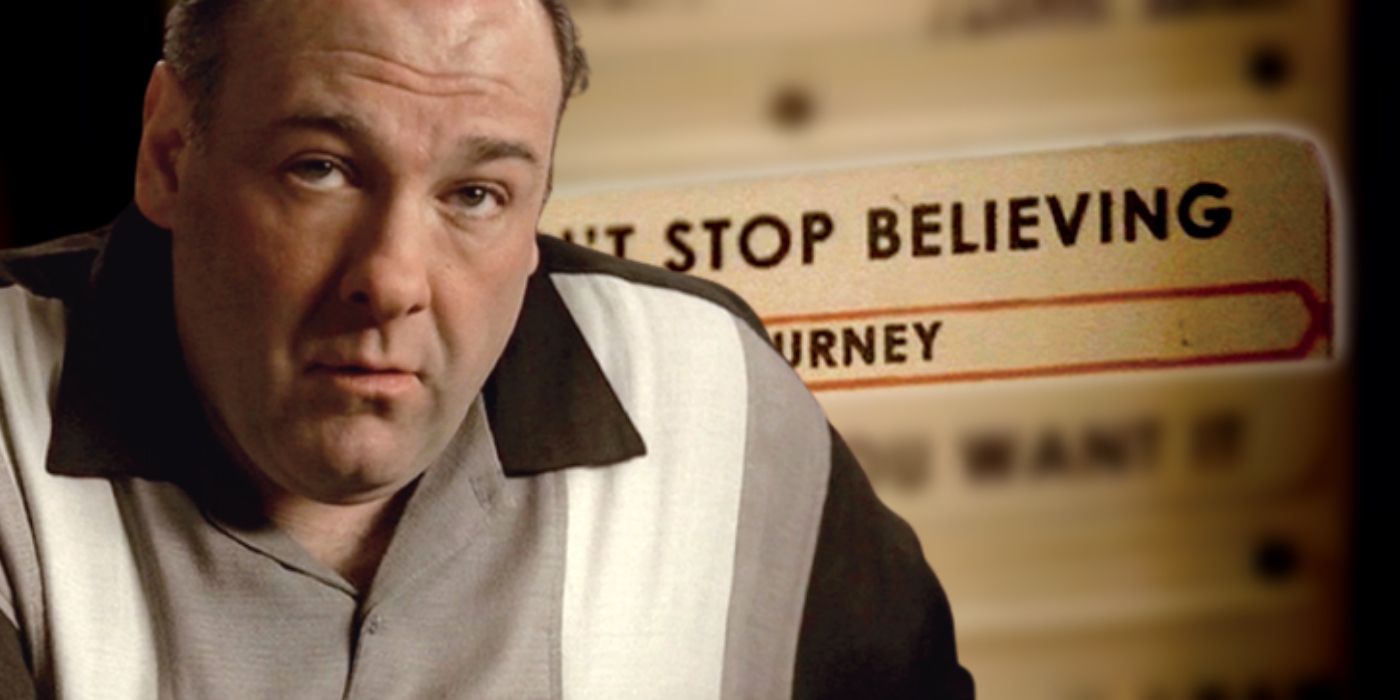 James Gandolfini as Tony Soprano in The Sopranos with Journey Dont Stop Believin