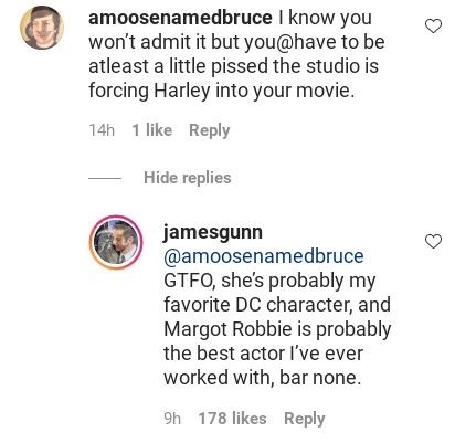 James Gunn response on Harley Quinn in Suicide Squad 2