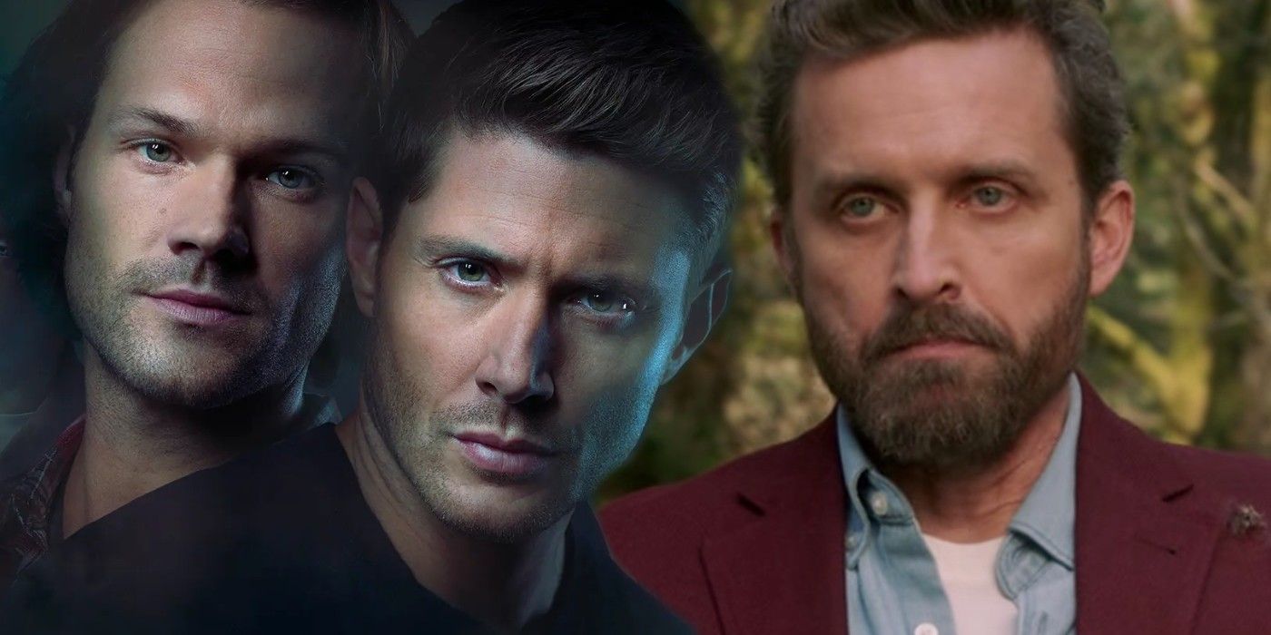 Jared Padalecki as Sam Winchester, Jensen Ackles as Dean as Rob Benedict as God Chuck in Supernatural