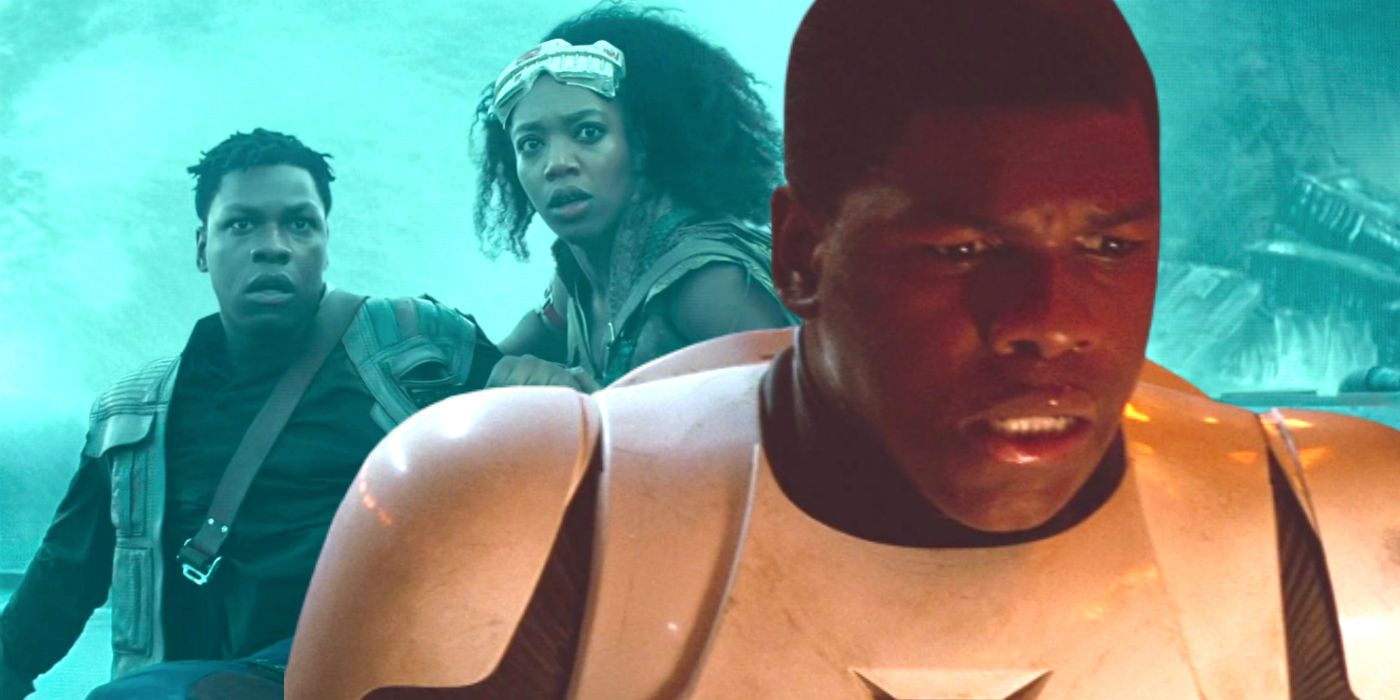 John Boyega as Finn and Naomi Ackie as Jannah in Star Wars The Rise of Skywalker